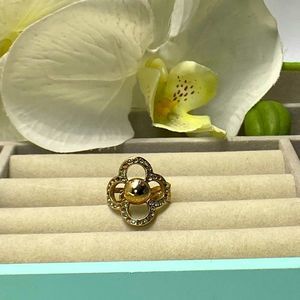 Authentic Louis Vuitton Flower Power Crystals Ring 6